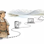 Croquis d'un artisan sur un chemin de communication digitale à Lausanne. Guide 2026 pour artisans.