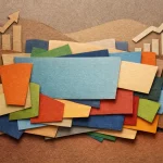 Lettres découpées enseigne prix: composition créative en papier, montrant l'impact budgétaire des enseignes.