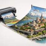 Impression grand format Lausanne. Une affiche moderne dynamise le paysage urbain, augmentant la visibilité.