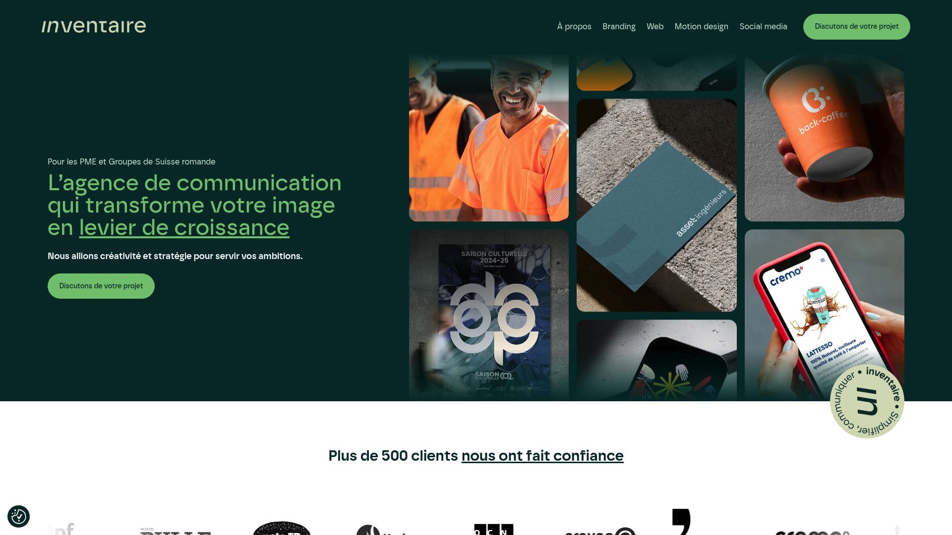 Screenshot of inventaire.ch