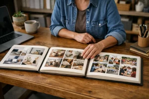 Entrepreneur à Lausanne évaluant le meilleur créateur de site web pour PME, comparant styles et options.