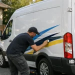 Entreprise de lettrage véhicules utilitaires, personnalisation de véhicule utilitaire avec lettrage professionnel pour une en