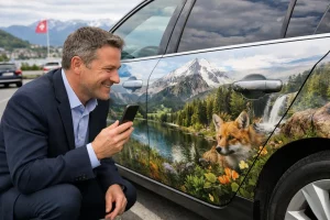 Autocollant véhicule pas cher Vaud, design personnalisé sur voiture.