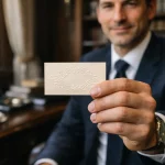 cartes de visite avec gaufrage, élégance tactile, bureau de luxe