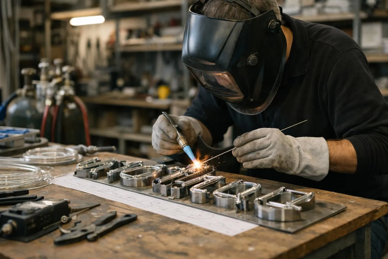 "Un artisan suisse crée un néon personnalisé pour un commerce dans un atelier"