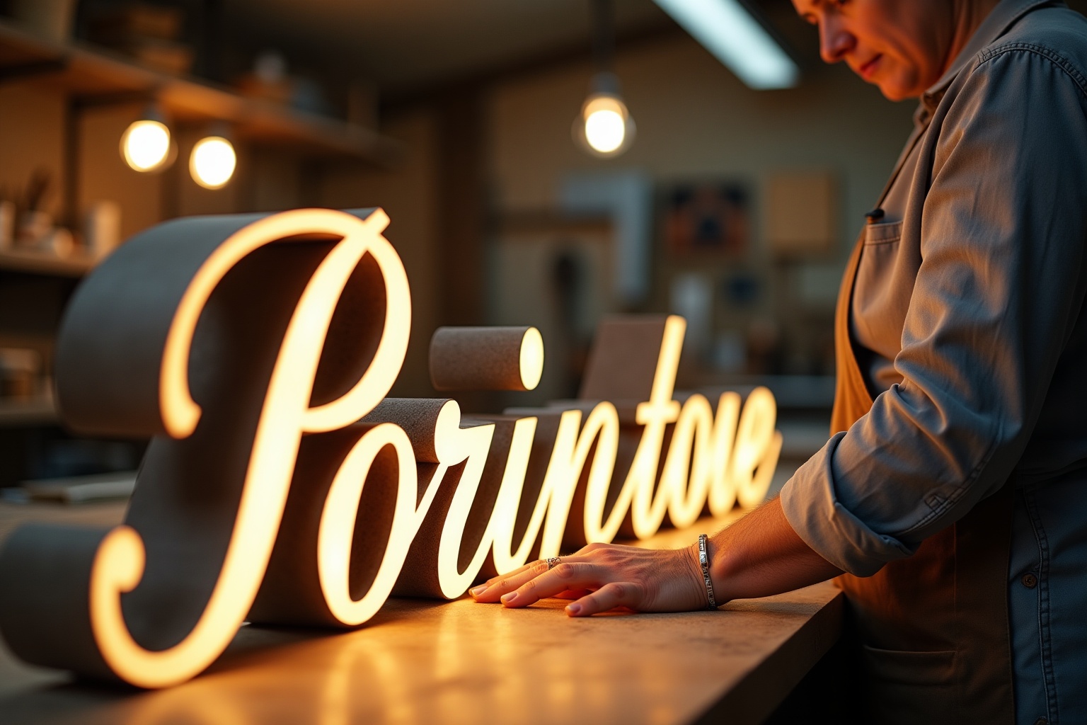 Enseigne lumineuse sur mesure vaud, artisanat local, éclairage personnalisé