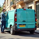 Pose d'adhésif publicitaire sur voiture à Crissier, professionnel en action