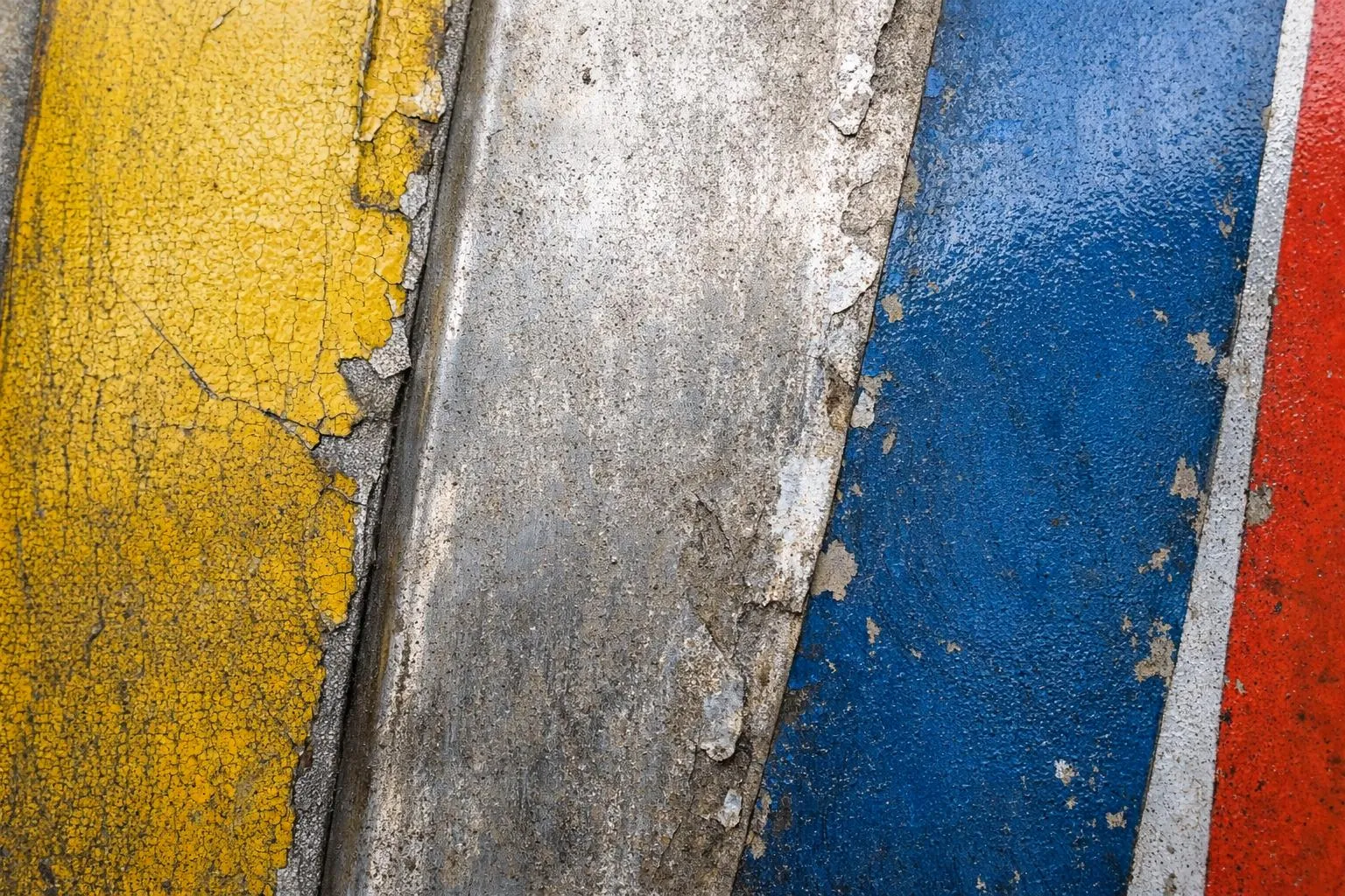 Textures et couleurs délavées sur une surface en béton.