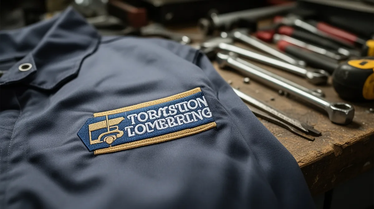 Veste de travail avec logo de société de camionnage.