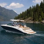 navigation de plaisance sur un lac en suisse