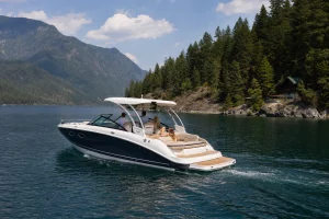 navigation de plaisance sur un lac en suisse