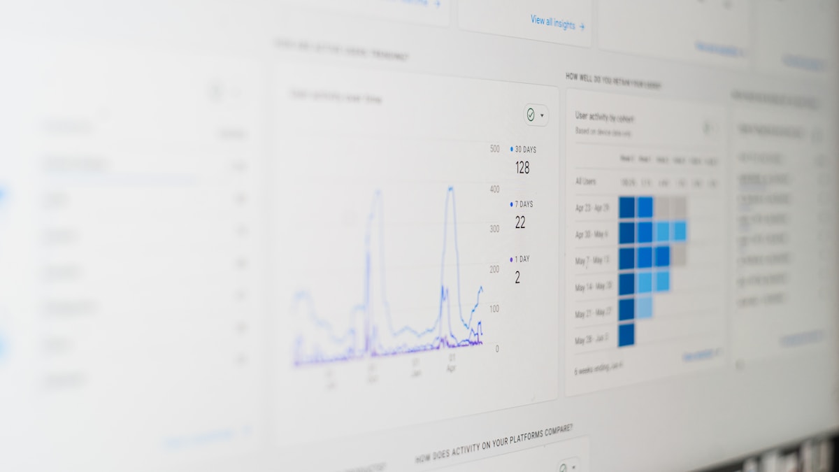 Graphique statistique montrant l'activité sur une plateforme numérique.